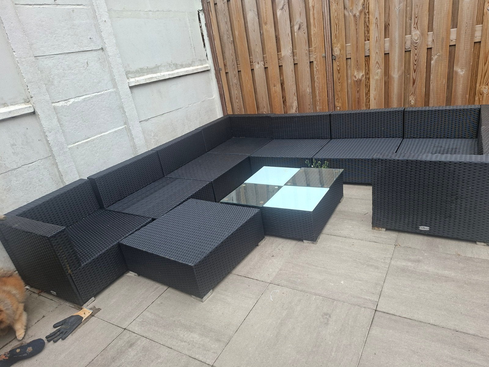 VidaXL Loungeset met kussens compleet, Tuin en Terras, Tuinsets en Loungesets, Ophalen, Kunststof, Gebruikt, 8 zitplaatsen