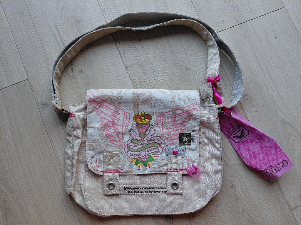Vingino schooltas / schoudertas, Ophalen of Verzenden, Zo goed als nieuw, Beige, Overige merken