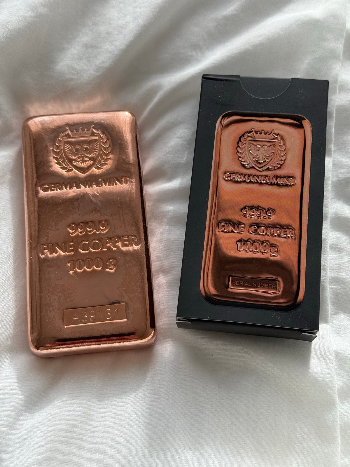 Koper Germania Mint 1 kilo koperbaar 999.9 fijn koper, Ophalen, Koper