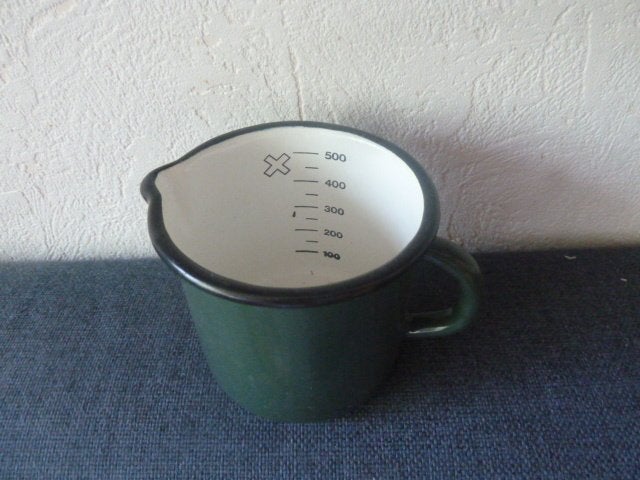 Emaille Maat Kannetje - Halve liter - Groen, Ophalen of Verzenden, Zo goed als nieuw, Metaal, Overige merken