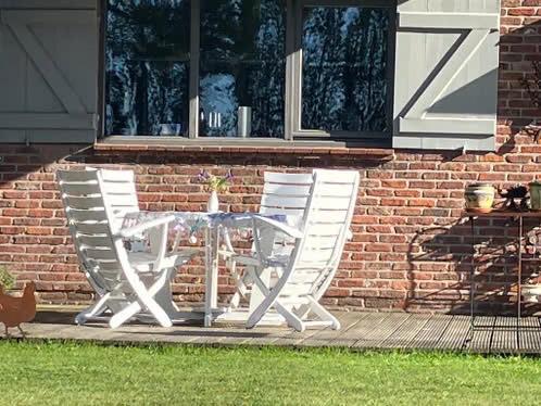 Triconfort design tuinset., Ophalen, 4 zitplaatsen, Gebruikt, Hardhout