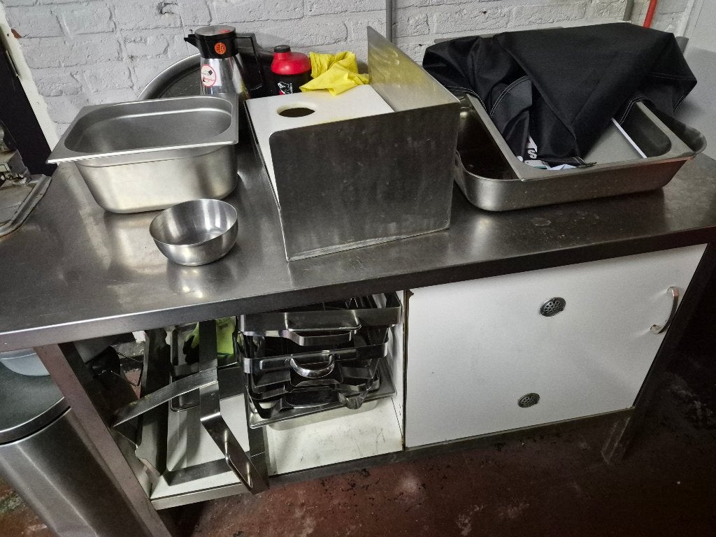 Werkbank rvs, Ophalen, Gebruikt