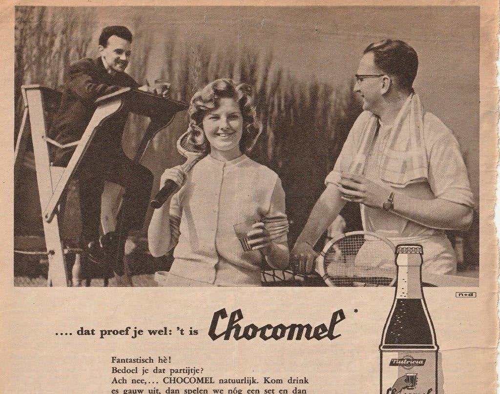 retro reclame 1957 Nutricia Chocomel zuivel frisdrank partij, Verzenden, Overige typen