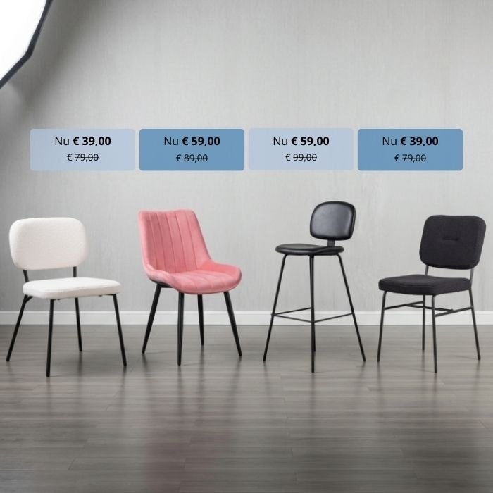 Eetkamerstoelen & Barstoel - Teddy, Fluweel en Kunstleder, Ophalen, Overige kleuren, Leer, Nieuw