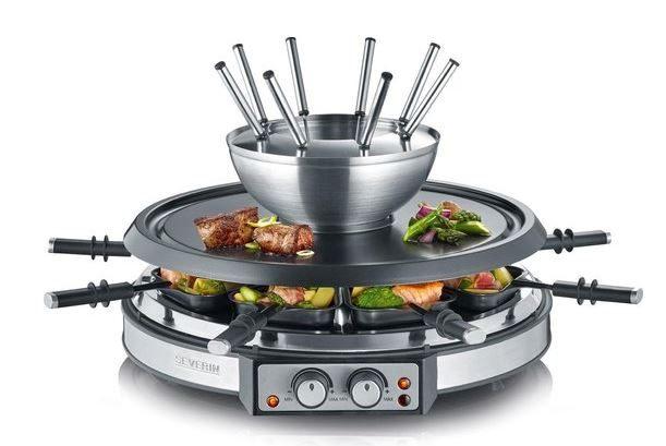 Severin RG 2348 Raclette- Fondue combi grillplaat NIEUW!, Witgoed en Apparatuur, Grillplaten, Ophalen of Verzenden, Nieuw, Tafelgrill