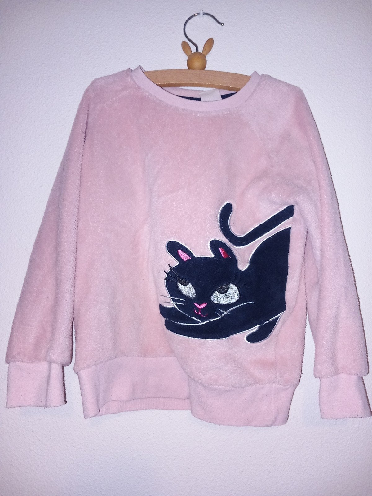 Roze pyjama met poes, maat 110/116, Kinderen en Baby's, Nacht- of Onderkleding, Gebruikt, Meisje, Ophalen of Verzenden