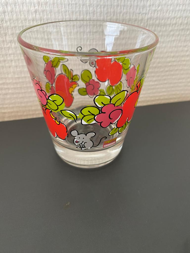 Leuke glazen met vrolijke print - set van 3 Blond Amsterdam, Huis en Inrichting, Keuken | Servies, Ophalen of Verzenden, Zo goed als nieuw