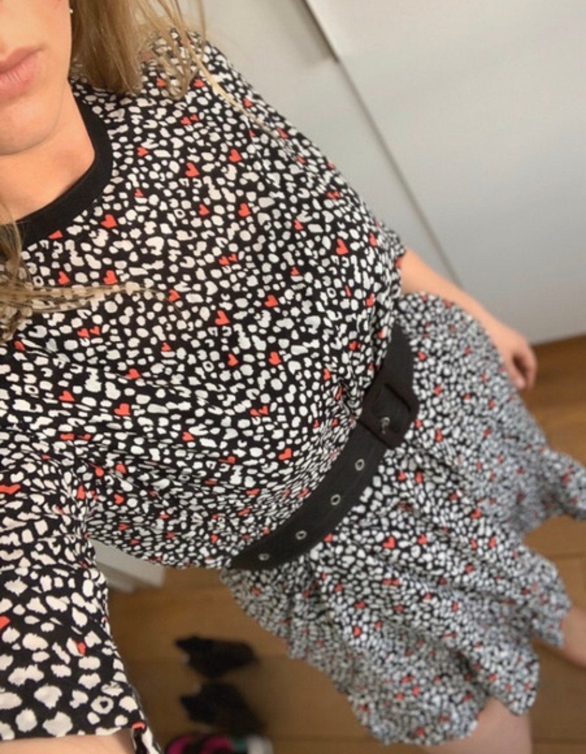 Jurk hartjes maat L, Ophalen of Verzenden, Zo goed als nieuw, Zwart, Boven de knie