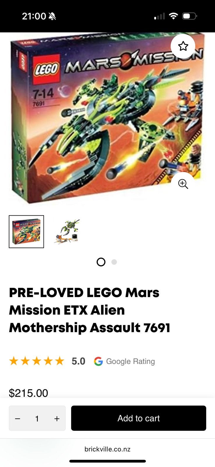 Technische lego Mars mission, Ophalen, Zo goed als nieuw