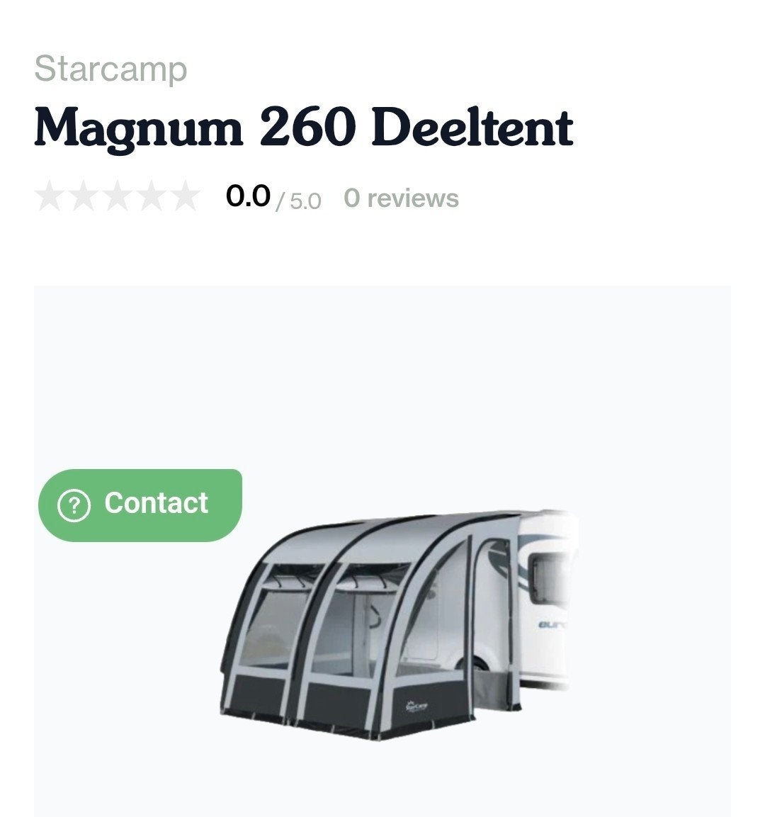 Starcamp Deeltent voor aan de caravan., Ophalen, Zo goed als nieuw