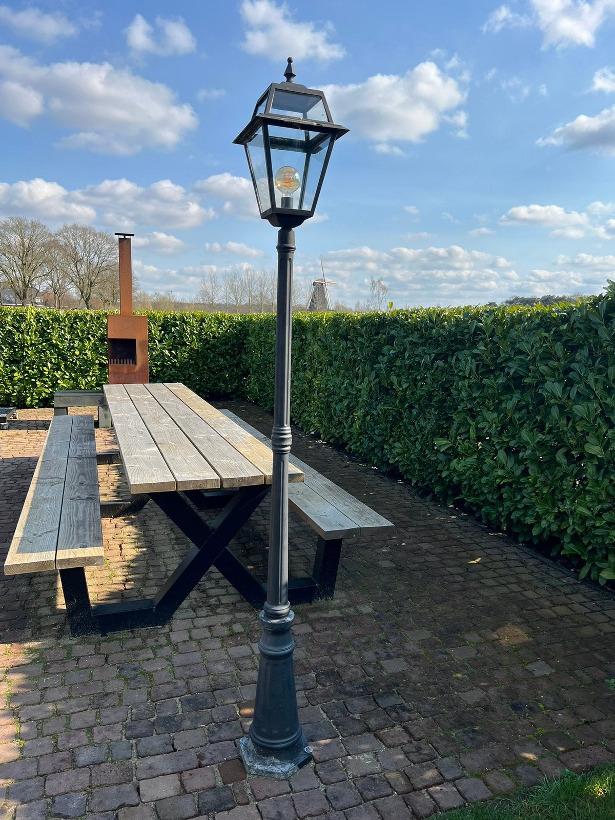 Mooie speciale staande buitenlamp., Ophalen, Staande lamp, Aluminium, 50 tot 250 watt