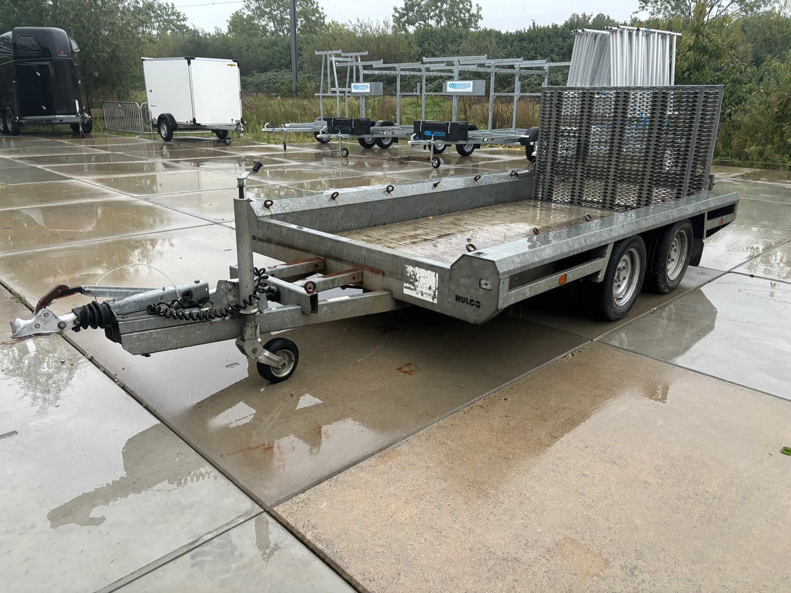 Hulco Terrax machinetransporter 3000kg 150x294cm korte klep, Ophalen of Verzenden, Gebruikt