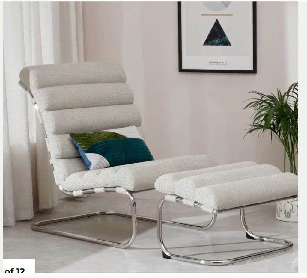MADE armchair with footstool, Ophalen, Gebruikt, Scandinavisch Modern, Stof