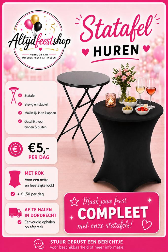 Statafels te huur, Hobby en Vrije tijd, Ophalen, Zo goed als nieuw, Overige