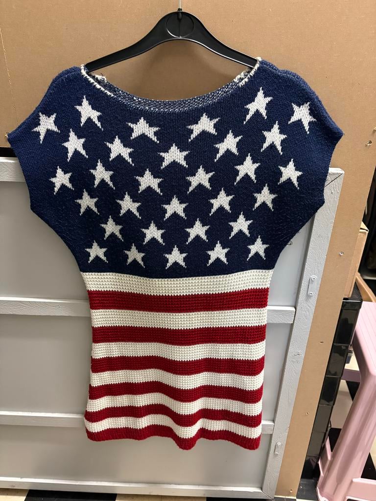 Amerikaanse Vlag Top, Maat 38/40 (M), Blauw, Ophalen of Verzenden, Zo goed als nieuw