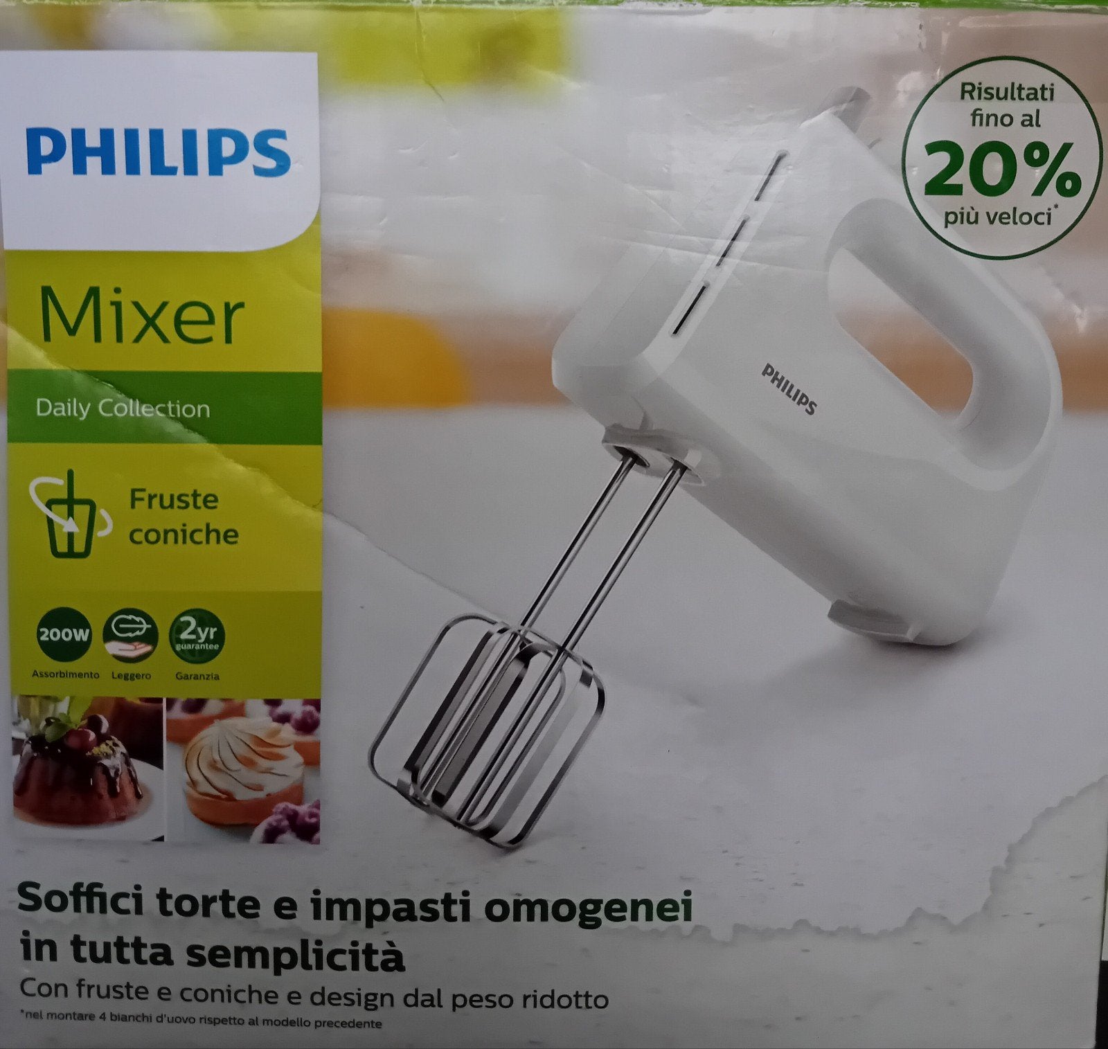 Philips Daily Collection HR7310, 200W. Handmixer wit Nieuw!, Ophalen