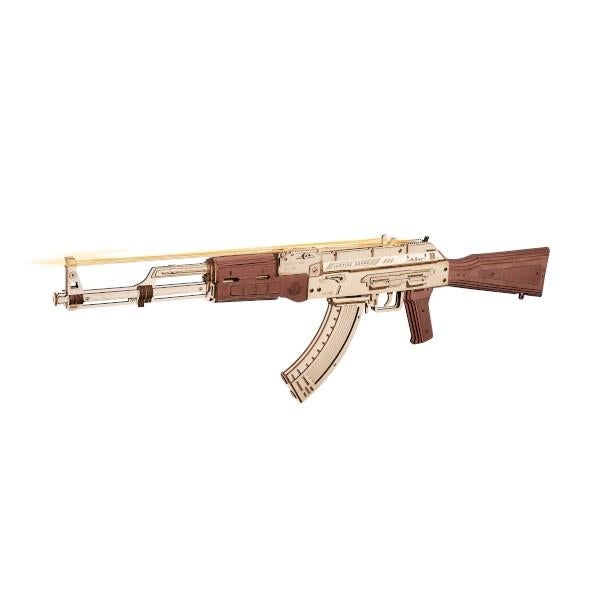 Robotime Automatic Rifle AK-47 LQ901 Bouwpakket Nieuw, Groter dan 1:32, Nieuw, Ophalen of Verzenden, Robotime