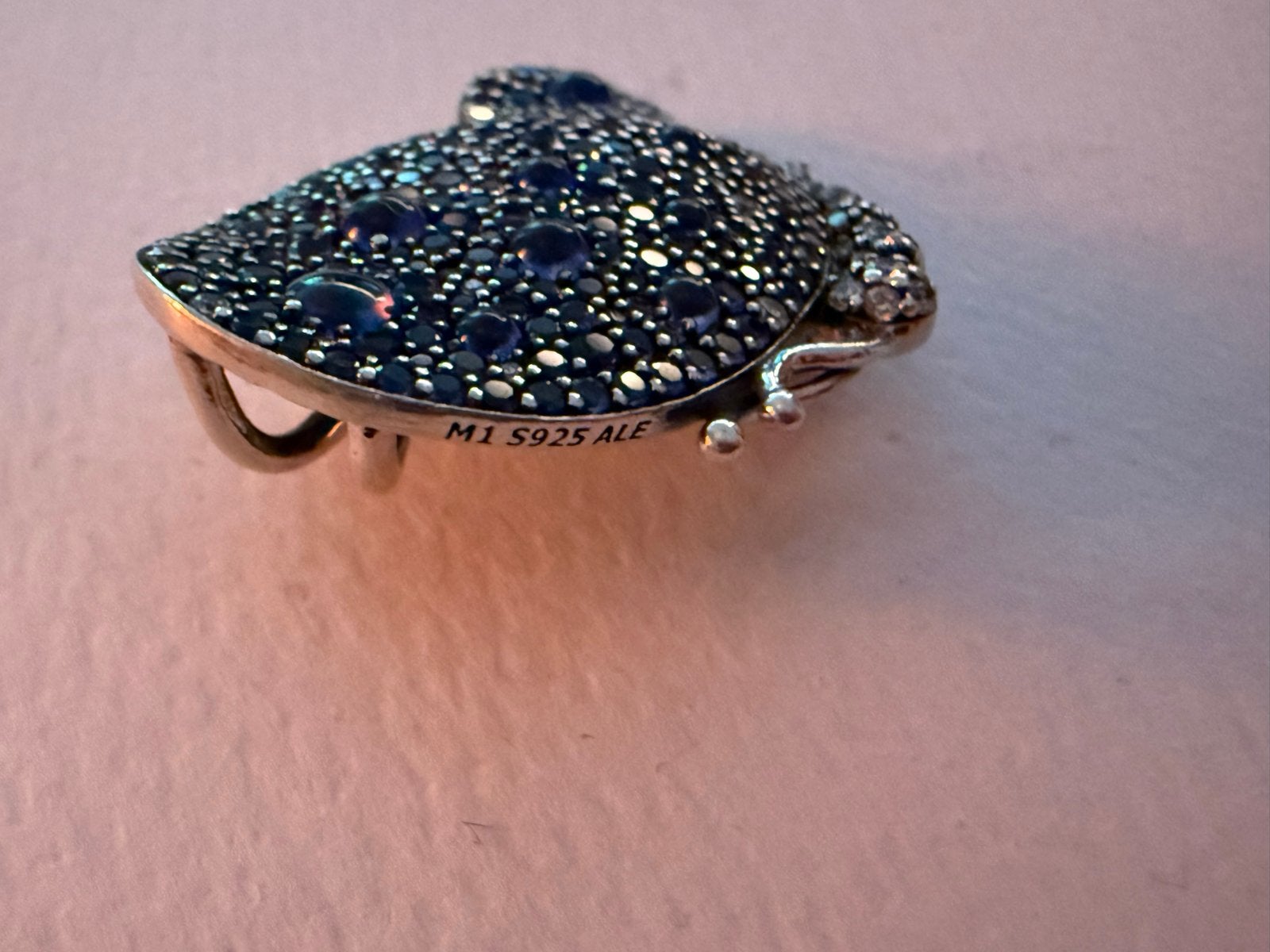 Pandora vlinder broche met blauwe en witte stenen, Met kristal, 4 tot 7 cm, Blauw, Ophalen of Verzenden