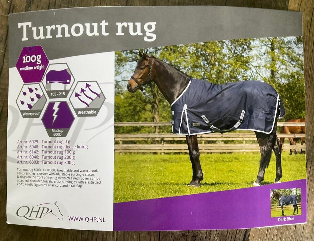 100 gram regendeken, Dieren en Toebehoren, Paarden en Pony's | Dekens en Dekjes, 100 g, Nieuw, Ophalen of Verzenden, Blauw