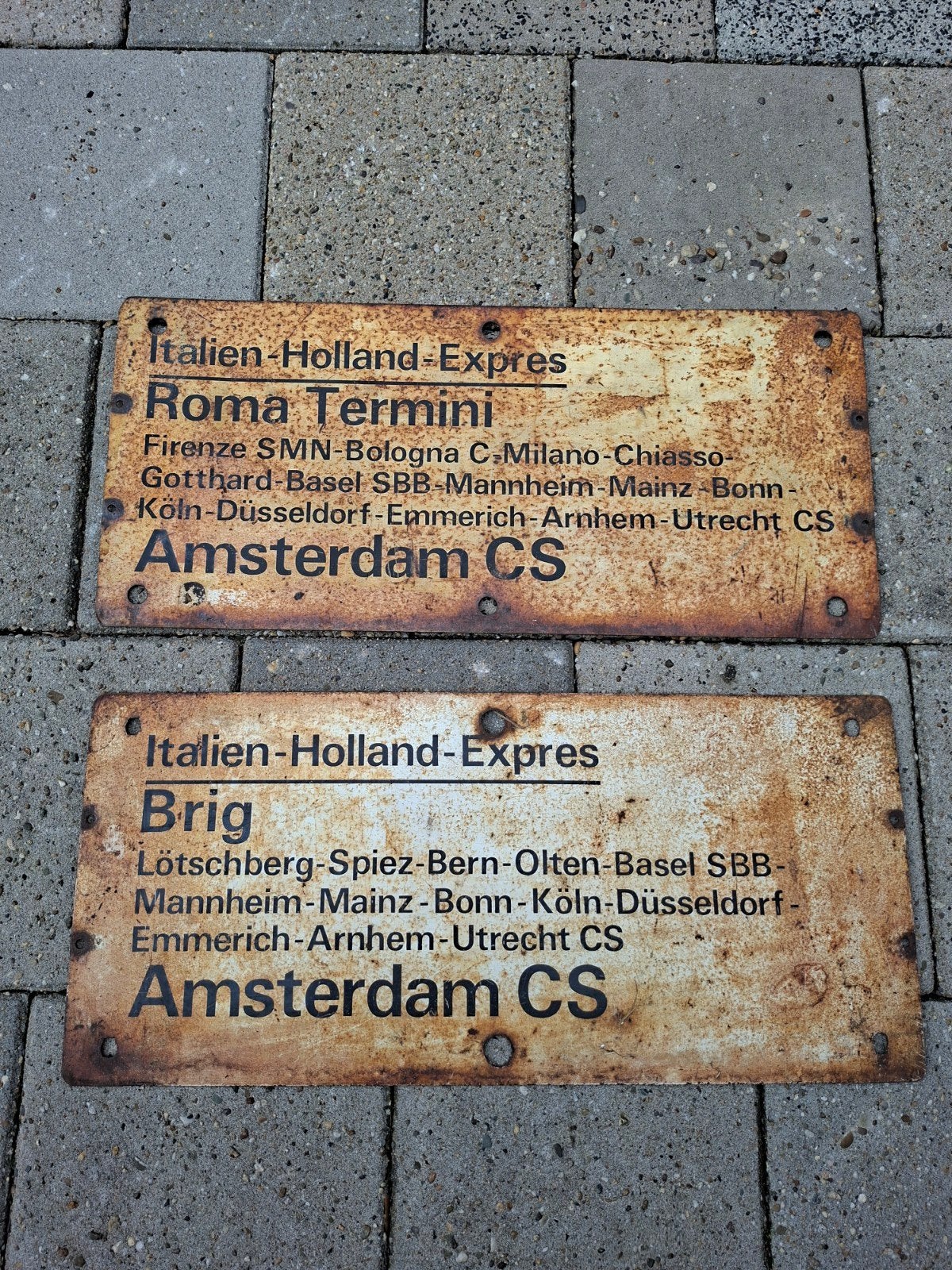 oude borden trein holland italien expres, Ophalen, Gebruikt, Trein, Overige typen