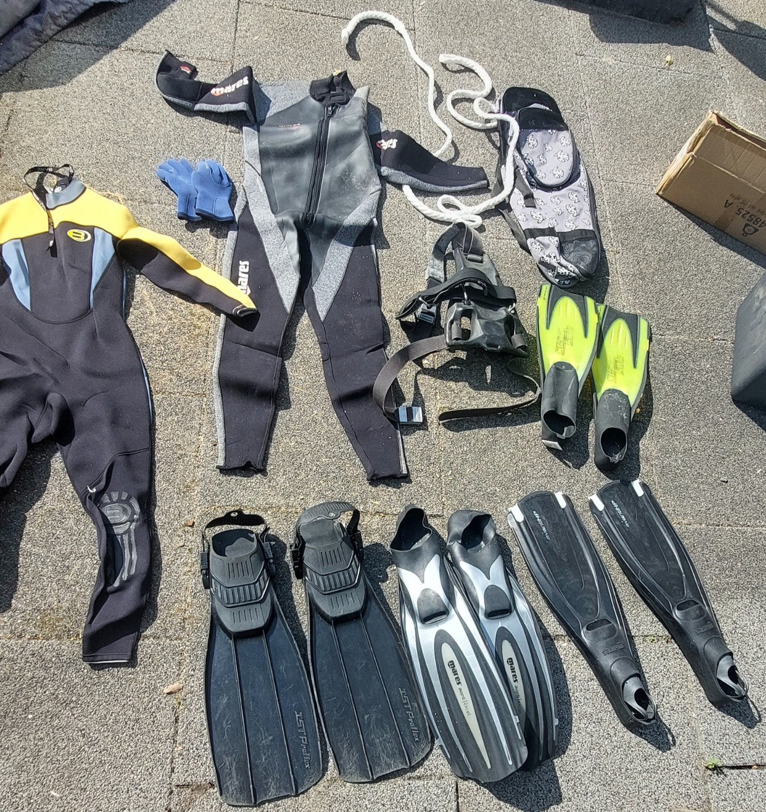 Snorkel-/Duikspullen (wetsuits 3mm, vinnen/flippers, etc), Ophalen, Gebruikt, Zwem- of Duikvliezen