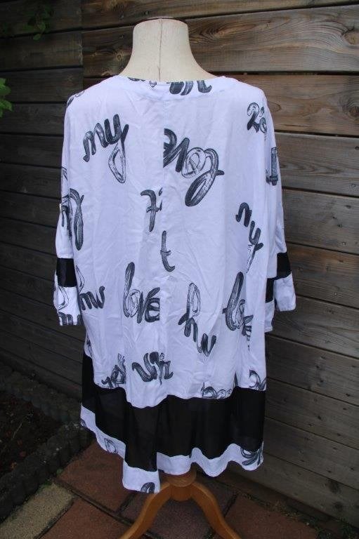 Blouse zwart/ wit Kekoo mt 2 (44/46) Vaste prijs OPRUIMING, Wit, Maat 42/44 (L), Ophalen of Verzenden, Kekoo
