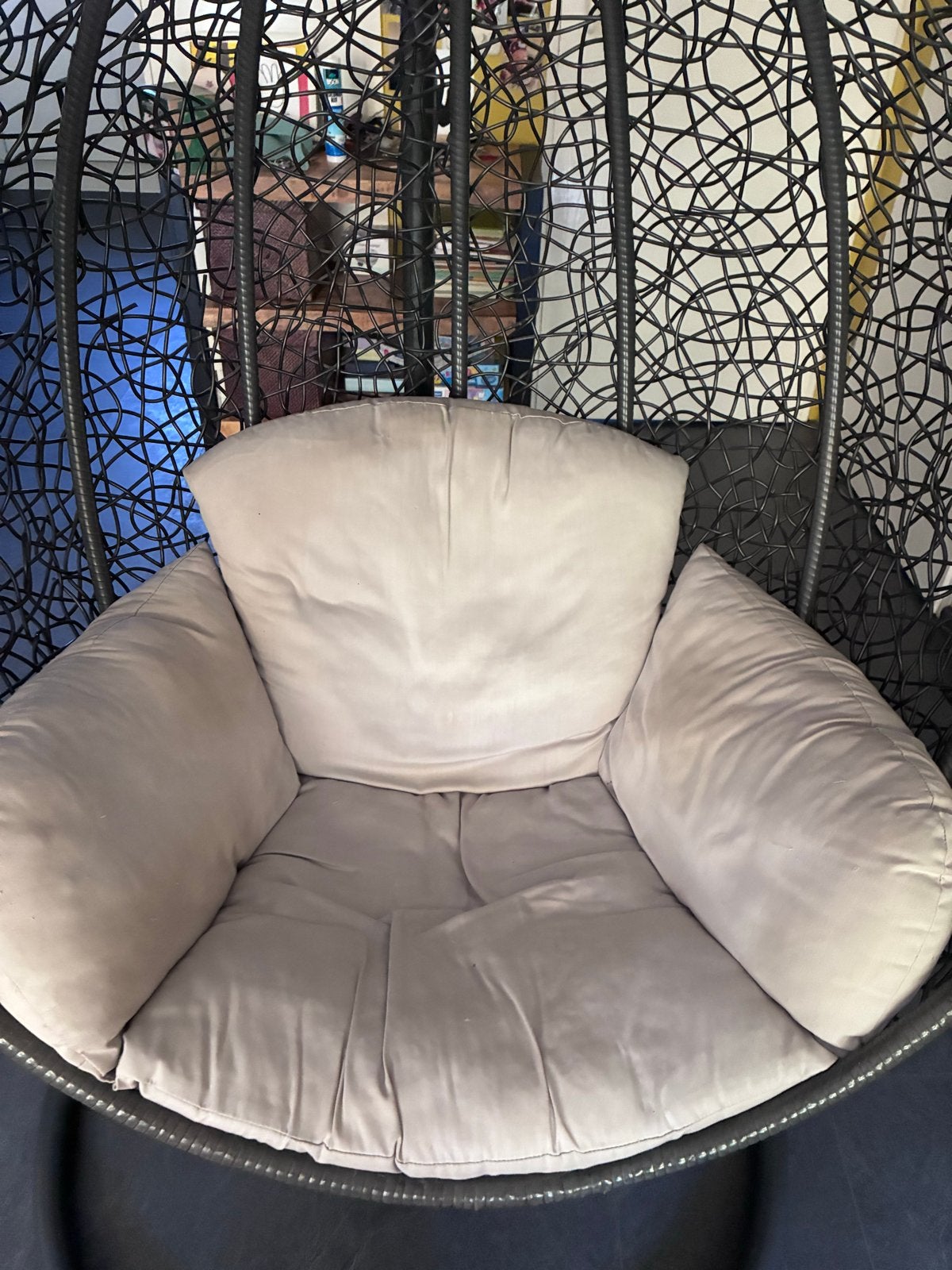 Hangstoel Inge van Intratuin kleur antraciet, Huis en Inrichting, Stoelen, Ophalen, Zo goed als nieuw, Metaal, Eén
