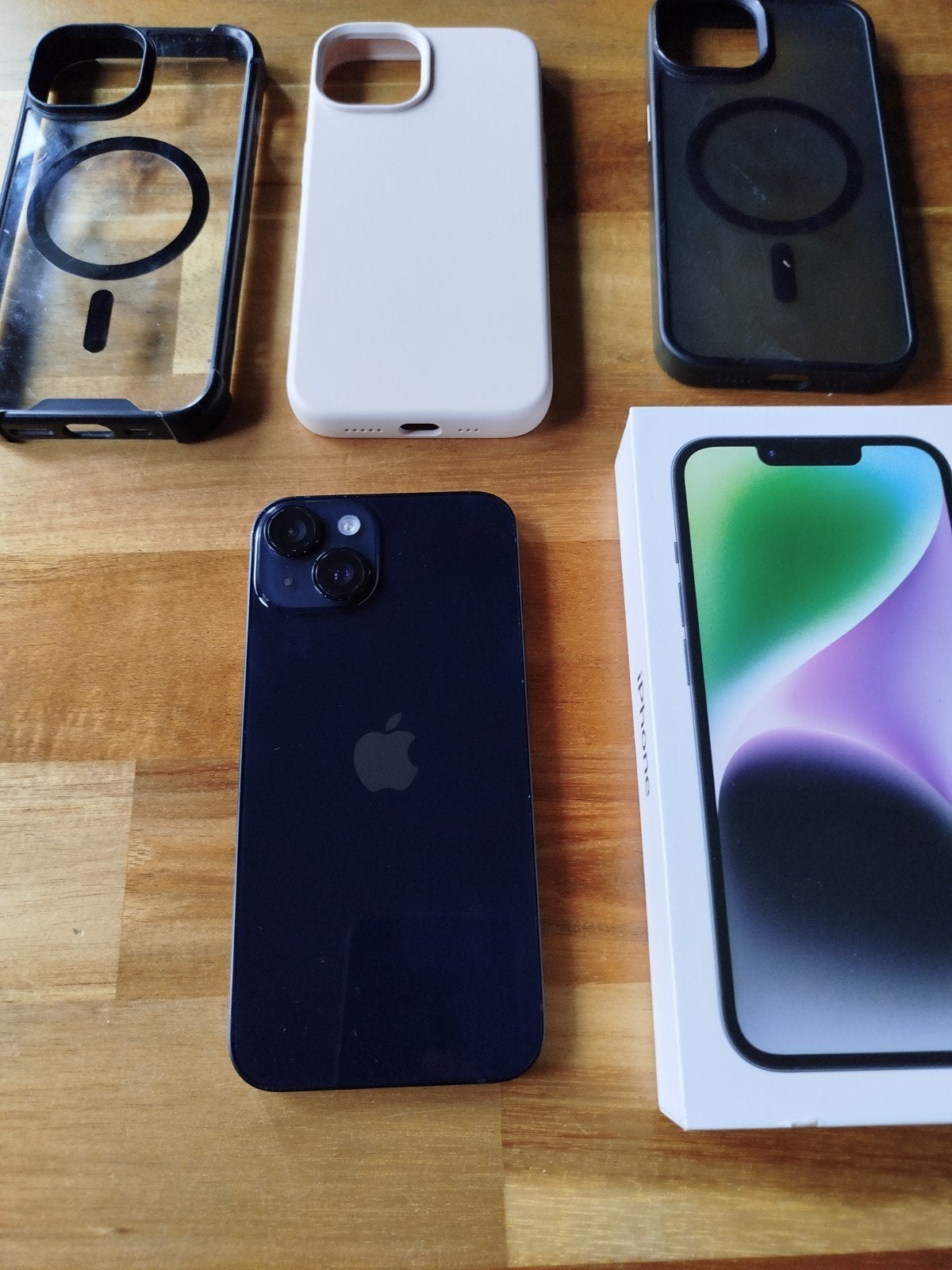 iPhone 14 - 128GB - Midnight (incl doos+ hoesjes), 128 GB, Blauw, Ophalen of Verzenden, Zo goed als nieuw