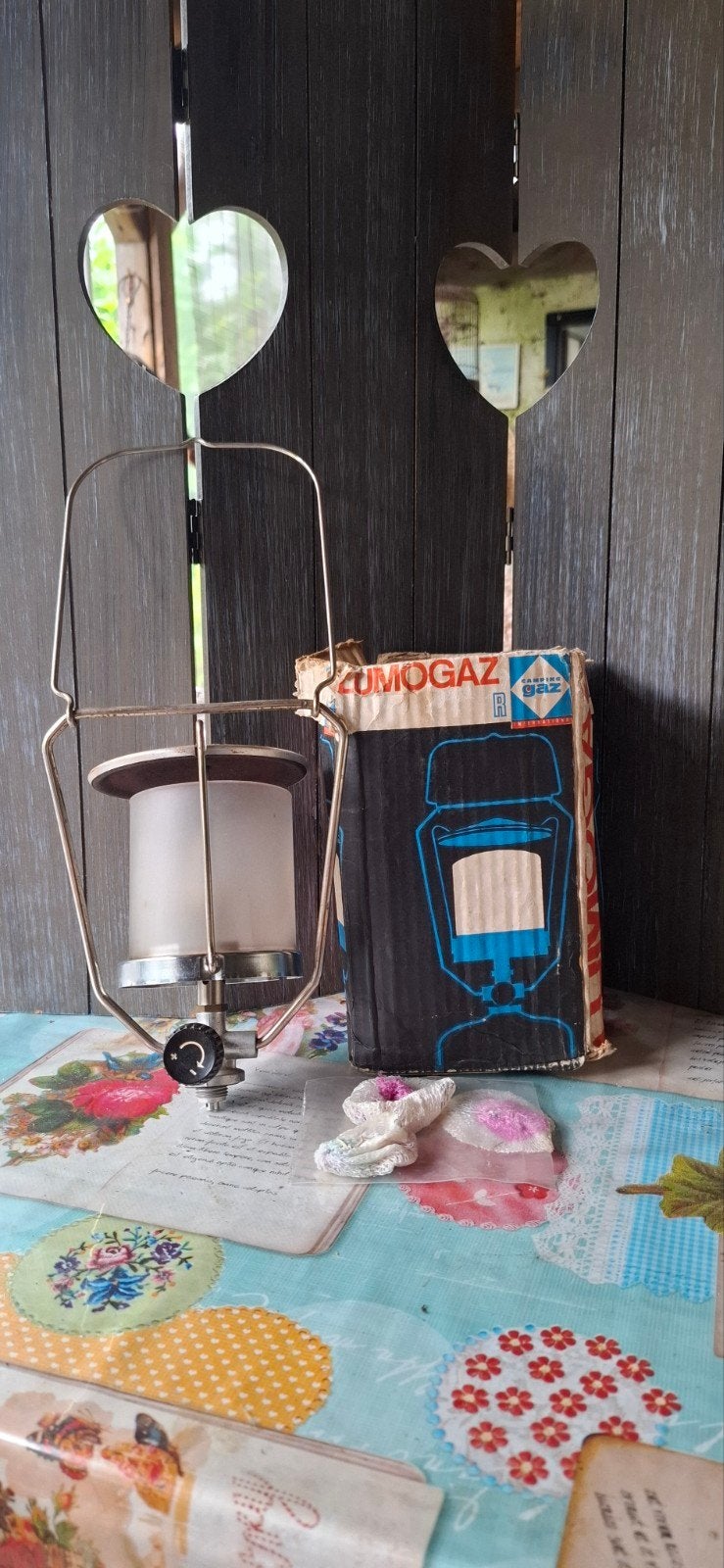 Vintage Lumogaz Campinglamp - Gaslamp met doos, Ophalen, Gebruikt