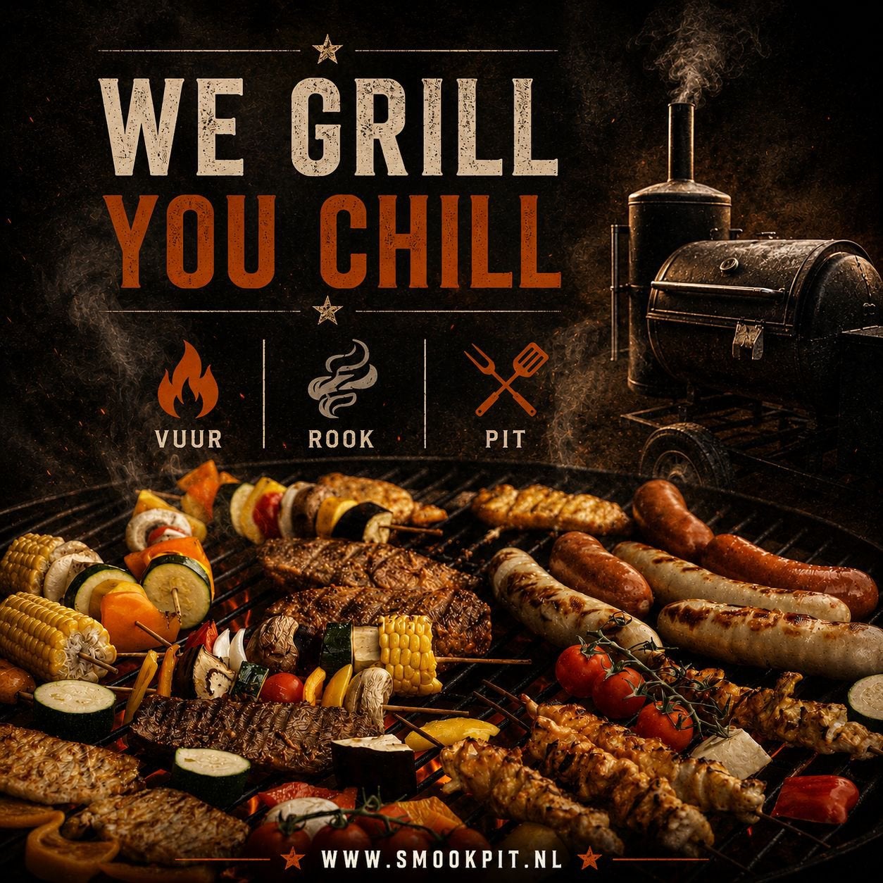 Smoker BBQ Grill aanhanger Zwolle - Harderwijk - Amersfoort, Ophalen of Verzenden, Zo goed als nieuw
