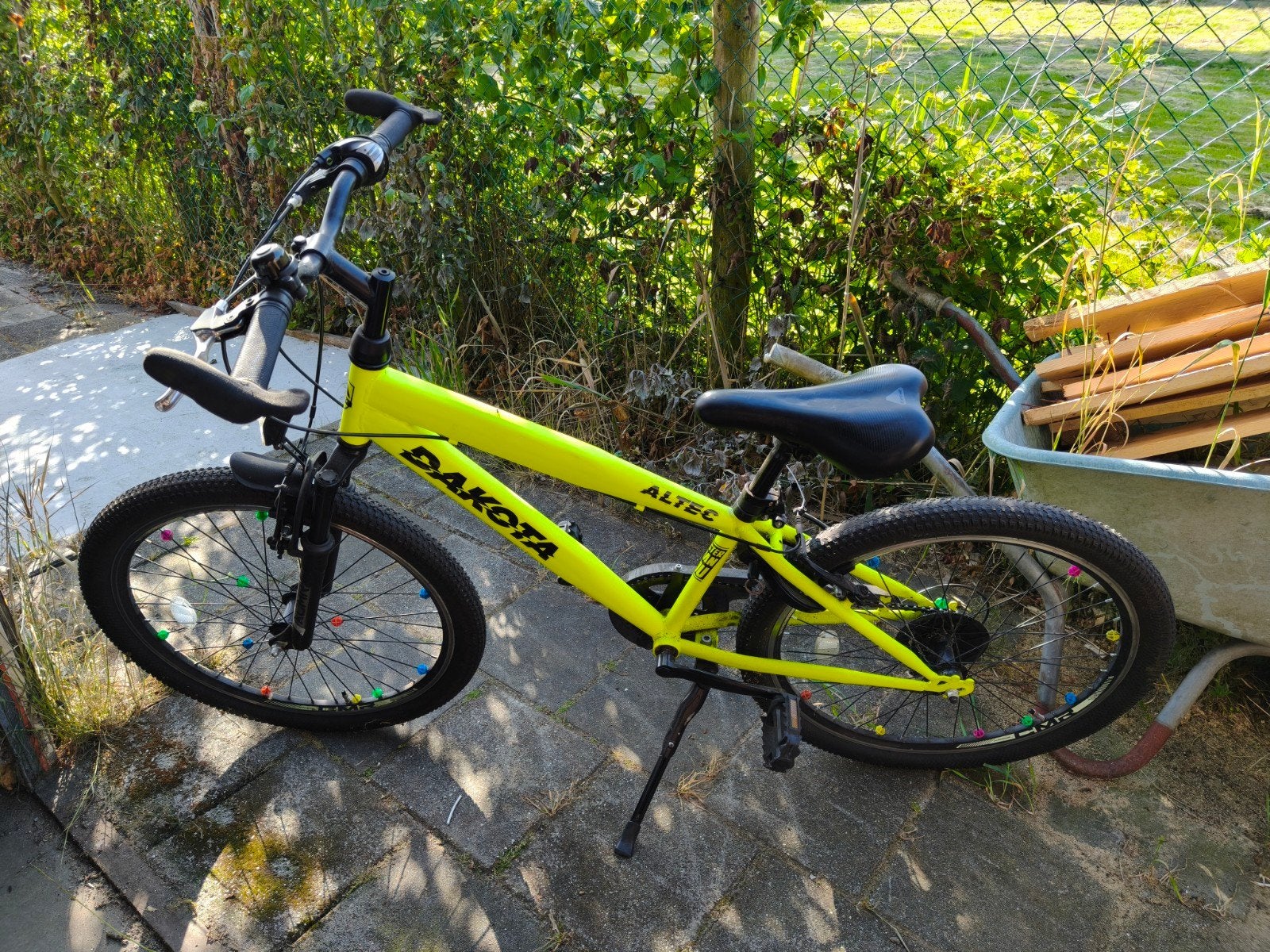 Altec Dakota kinderfiets 24 inch - Neon Geel, Gebruikt, Velgrem, Versnellingen, Minder dan 49 cm