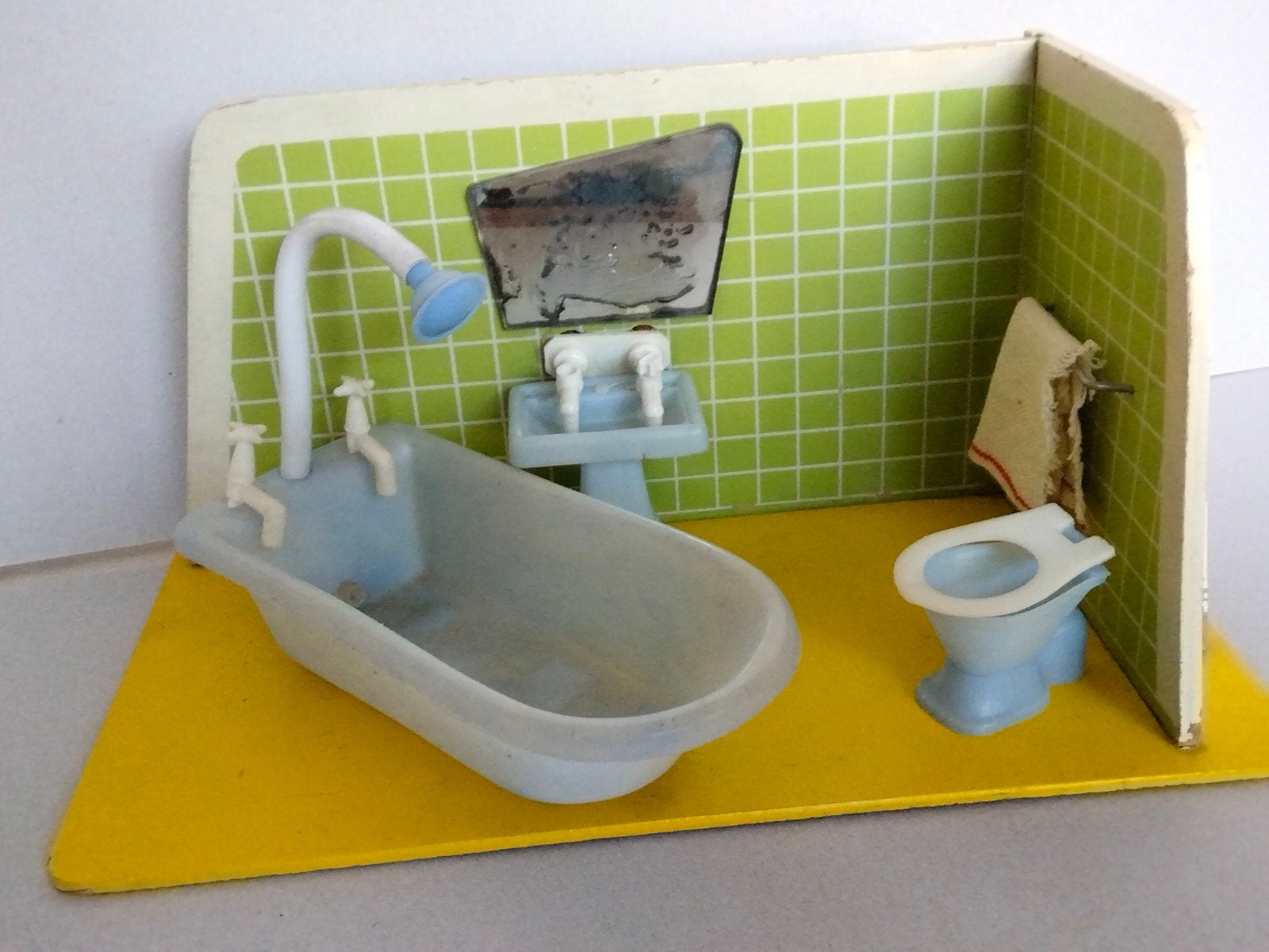 Vintage Poppenhuis Badkamer Miniatuur - Jaren '60/ '70, Ophalen of Verzenden, Gebruikt, Toebehoren
