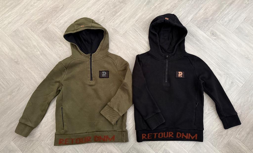 Zwart en leger groene RETOUR capuchon truien maat 110!, Kinderen en Baby's, Kinderkleding | Maat 110, Verzenden, Trui of Vest