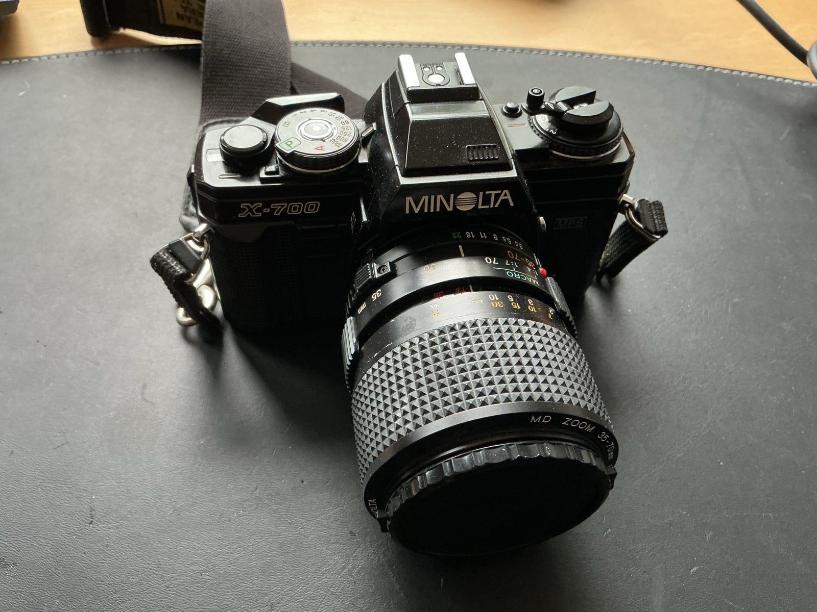 Minolta X-700 Spiegelreflexcamera met accessoires, Ophalen of Verzenden, Gebruikt, Spiegelreflex, Minolta