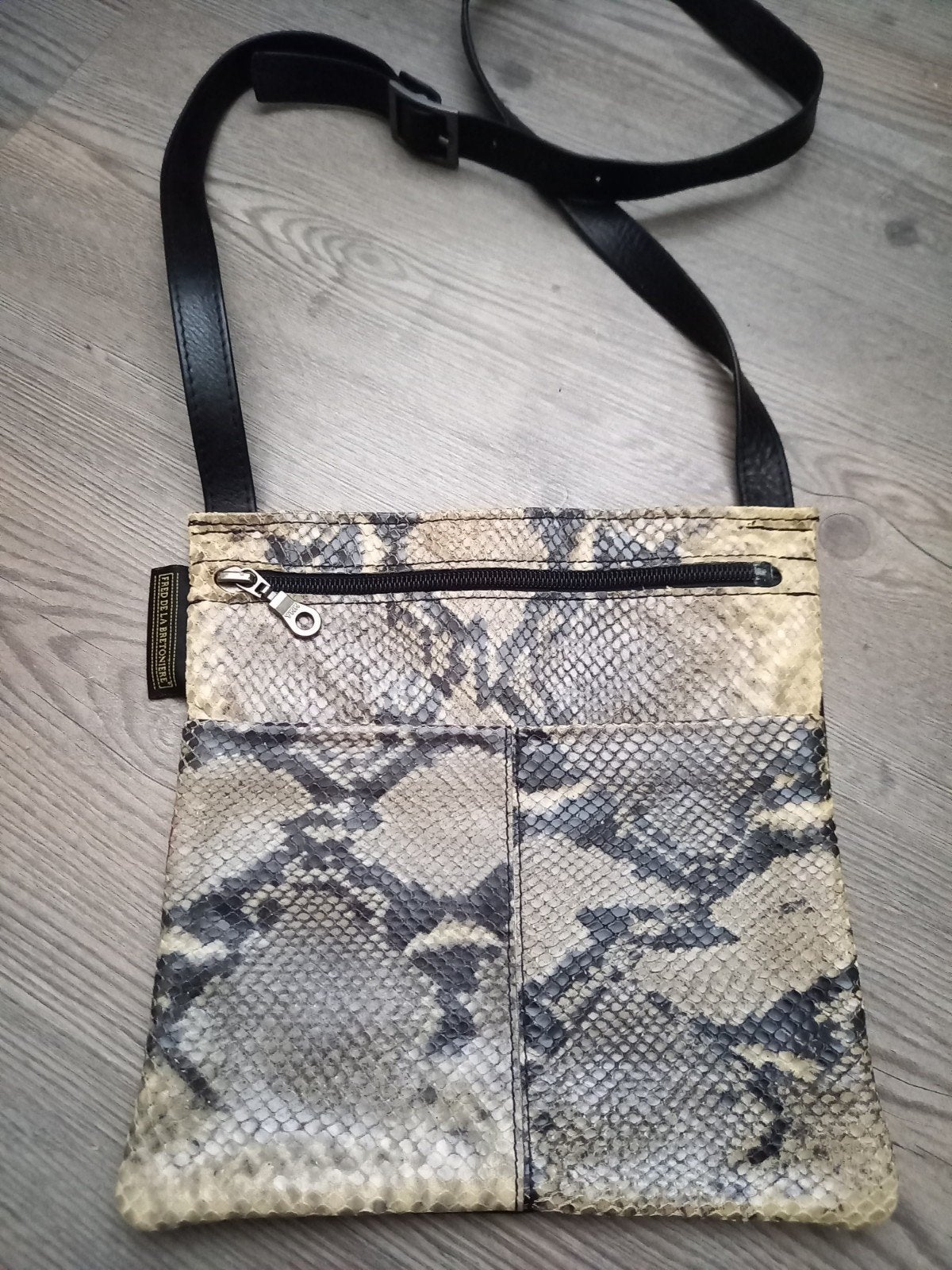 FRED DE LA BRETONIERE schouder/crossbodytas als NIEUW!, Verzenden, Zo goed als nieuw, Zwart, Schoudertasje
