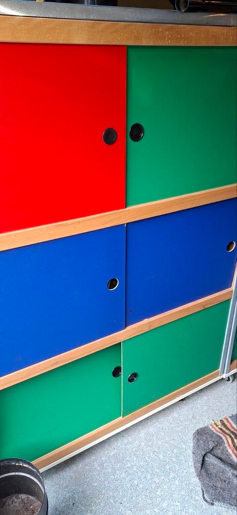 Kewlox retro boekenkast/opbergkast - Direct meenemen!, Ophalen, 100 tot 150 cm, 100 tot 150 cm, Retro, Kleurrijk