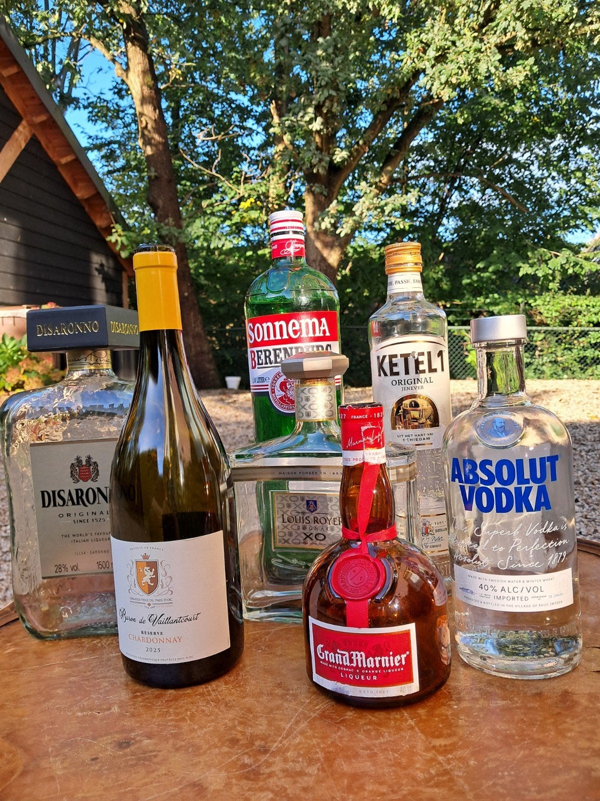 Lege flessen: Grand Marnier, Disaronno, Absolut, Louis Royer, Verzamelen, Ophalen, Overige typen