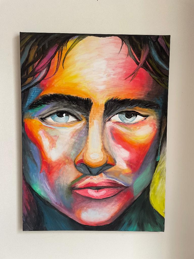 Modern abstract portret schilderij – Behind the Eyes, Antiek en Kunst, Kunst | Schilderijen | Modern, Ophalen of Verzenden