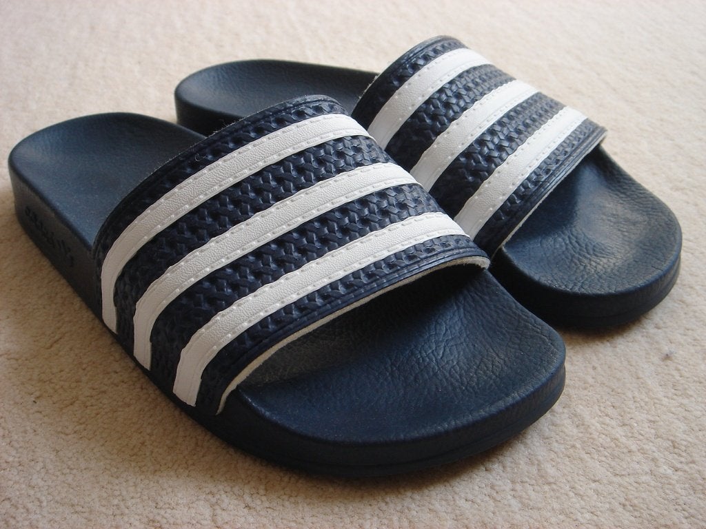 Originele Adidas Adilette Badslippers mt 5 (38) Blauw, Slippers, Ophalen of Verzenden, Gedragen, Blauw