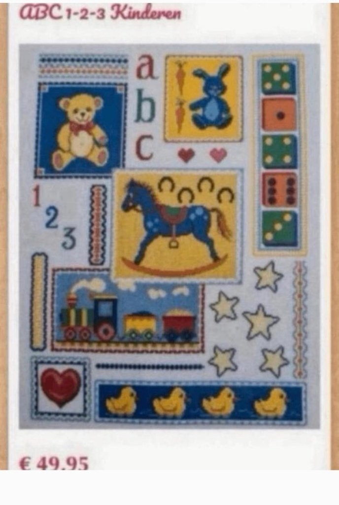 BORDUURPAKKET ABC 1-2-3 KINDEREN GROOT, Verzenden, Nieuw, Handborduren, Borduurpakket