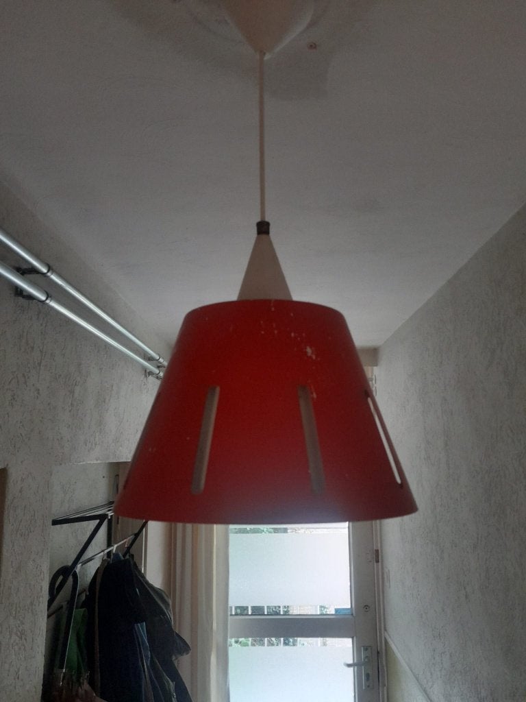 Vintage Hala Zeist 'Zonneserie' Hanglamp (Jaren 50), Ophalen of Verzenden, Gebruikt, Kunststof