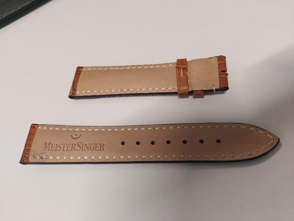 MeisterSinger horlogebandje - Cognac leer, 20mm Nieuw, Overige merken, Overige materialen, Leer, Polshorloge