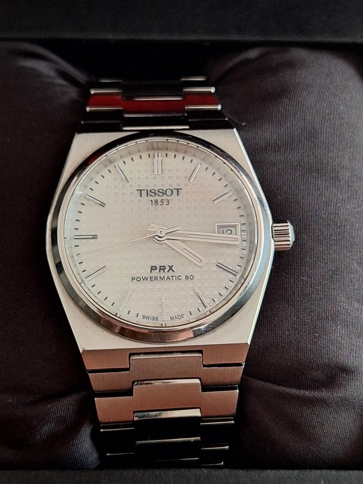 Tissot PRX Powermatic 80 Mother Pearl dial. incl box/ papers, Ophalen, Staal, Overige merken
