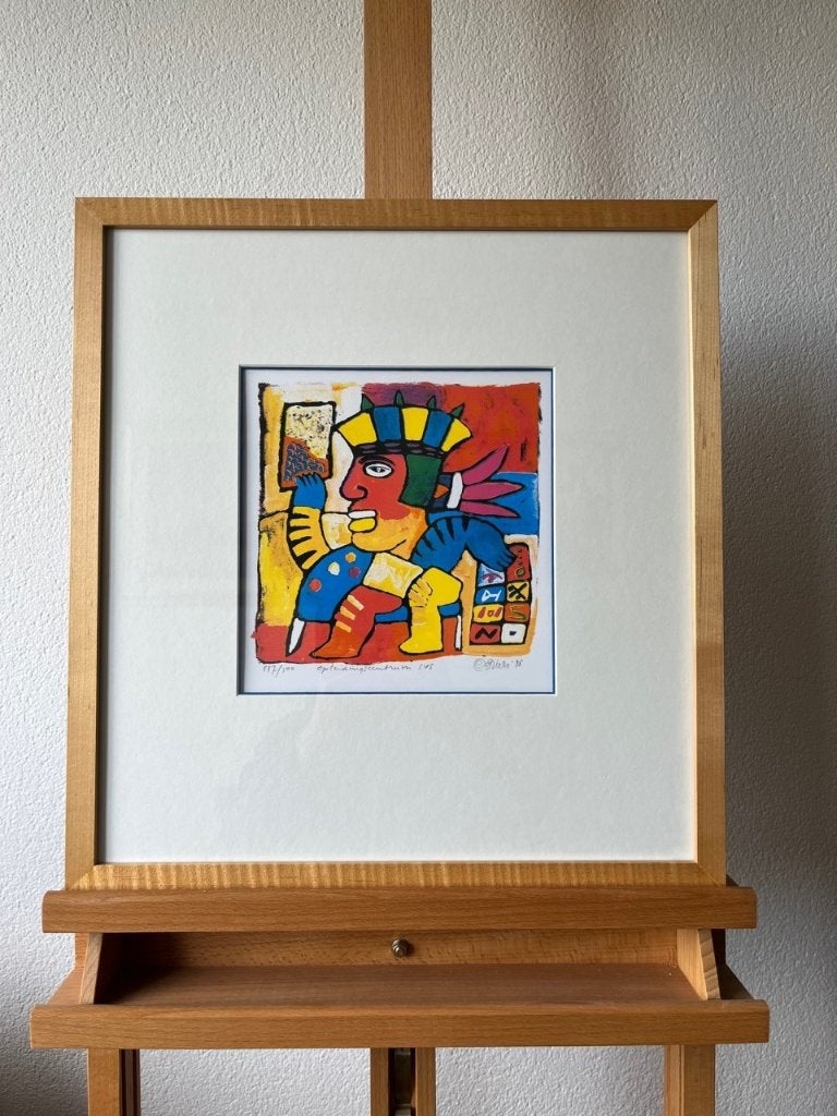 Clemens Briels, ingelijste vrolijke zeefdruk, Ophalen