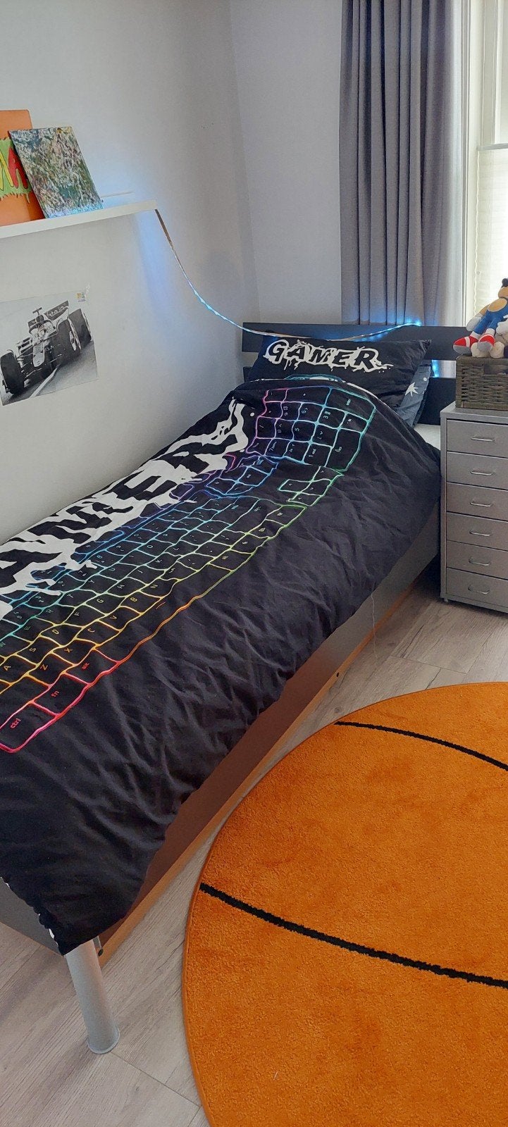 Eenpersoonsbed met lattenbodem (90x210 cm), Huis en Inrichting, Slaapkamer | Bedden, Ophalen, Gebruikt, 90 cm, 210 cm