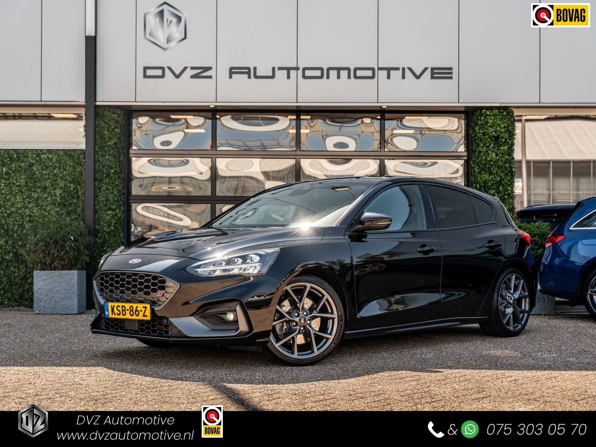 Ford Focus 2.3 EcoBoost ST-3 | B&O | Camera | Winter Pack, Auto's, Gebruikt, Zwart, 4 cilinders, Met garantie (alle)