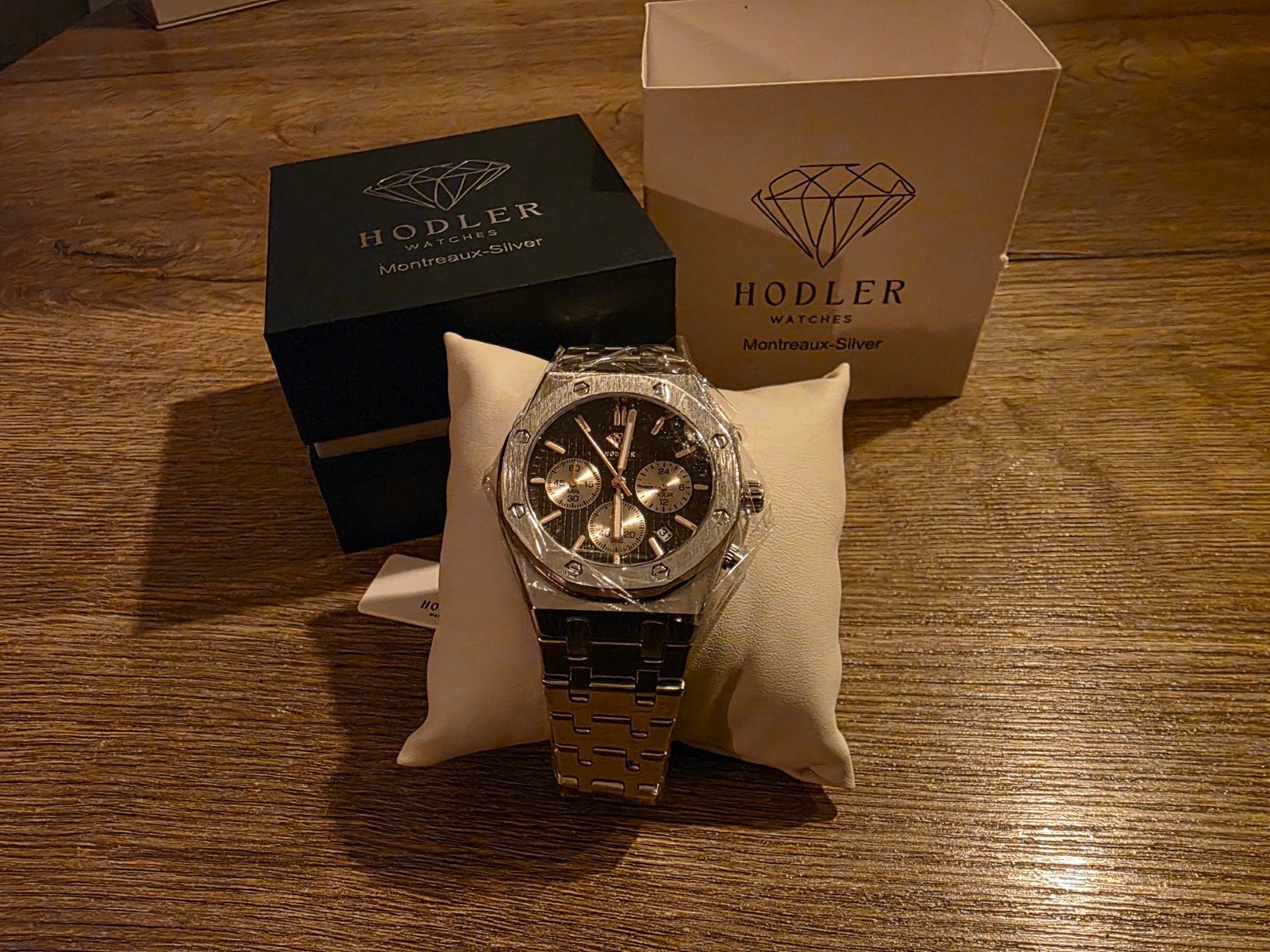 Hodler Montreux-Silver Herenhorloge - Nieuw in doos, Overige merken, Staal, Staal, Polshorloge