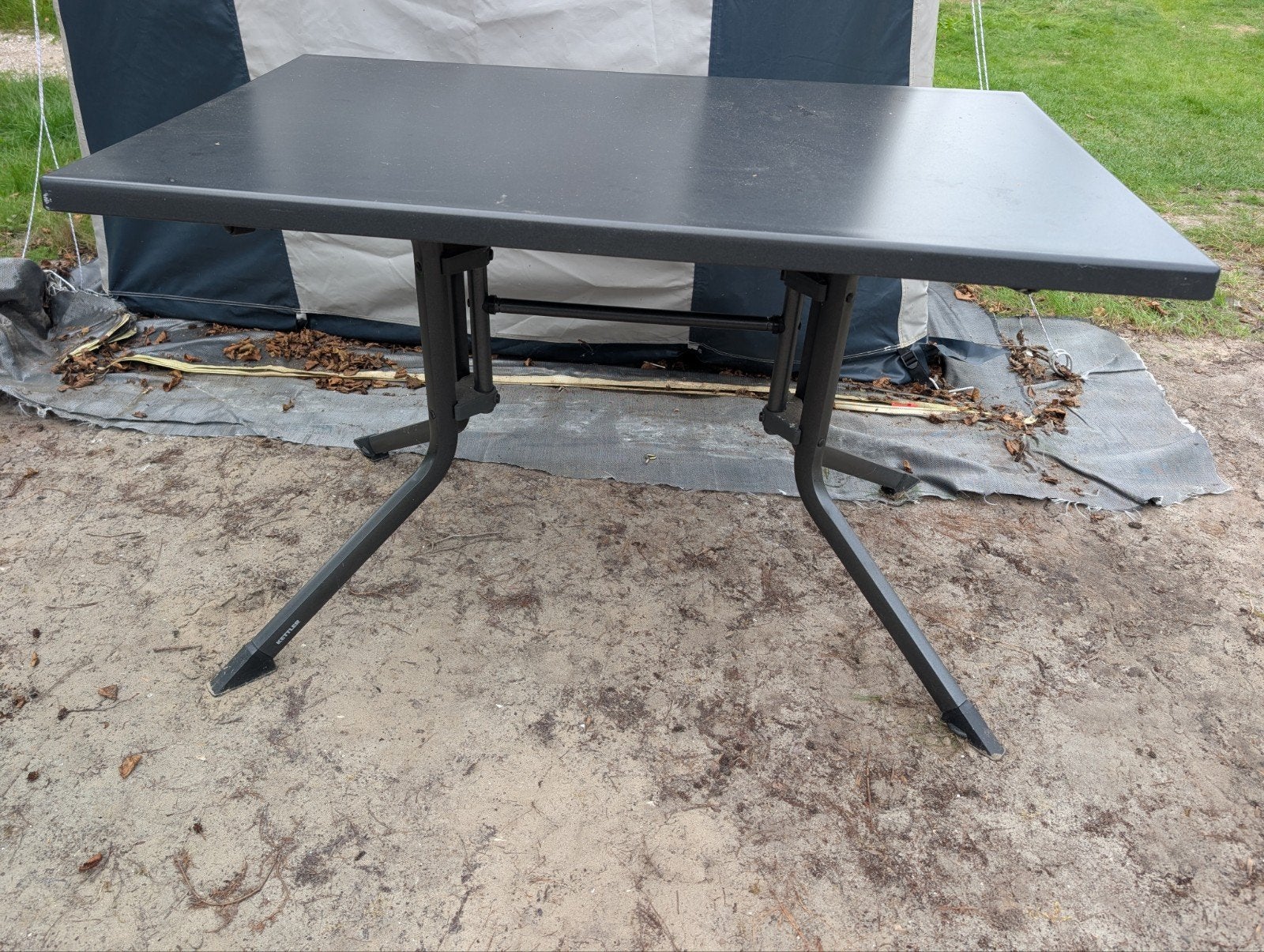 Zware Kettler tafel zwart - kleine beschadiging, Ophalen, Gebruikt, Rechthoekig, Metaal