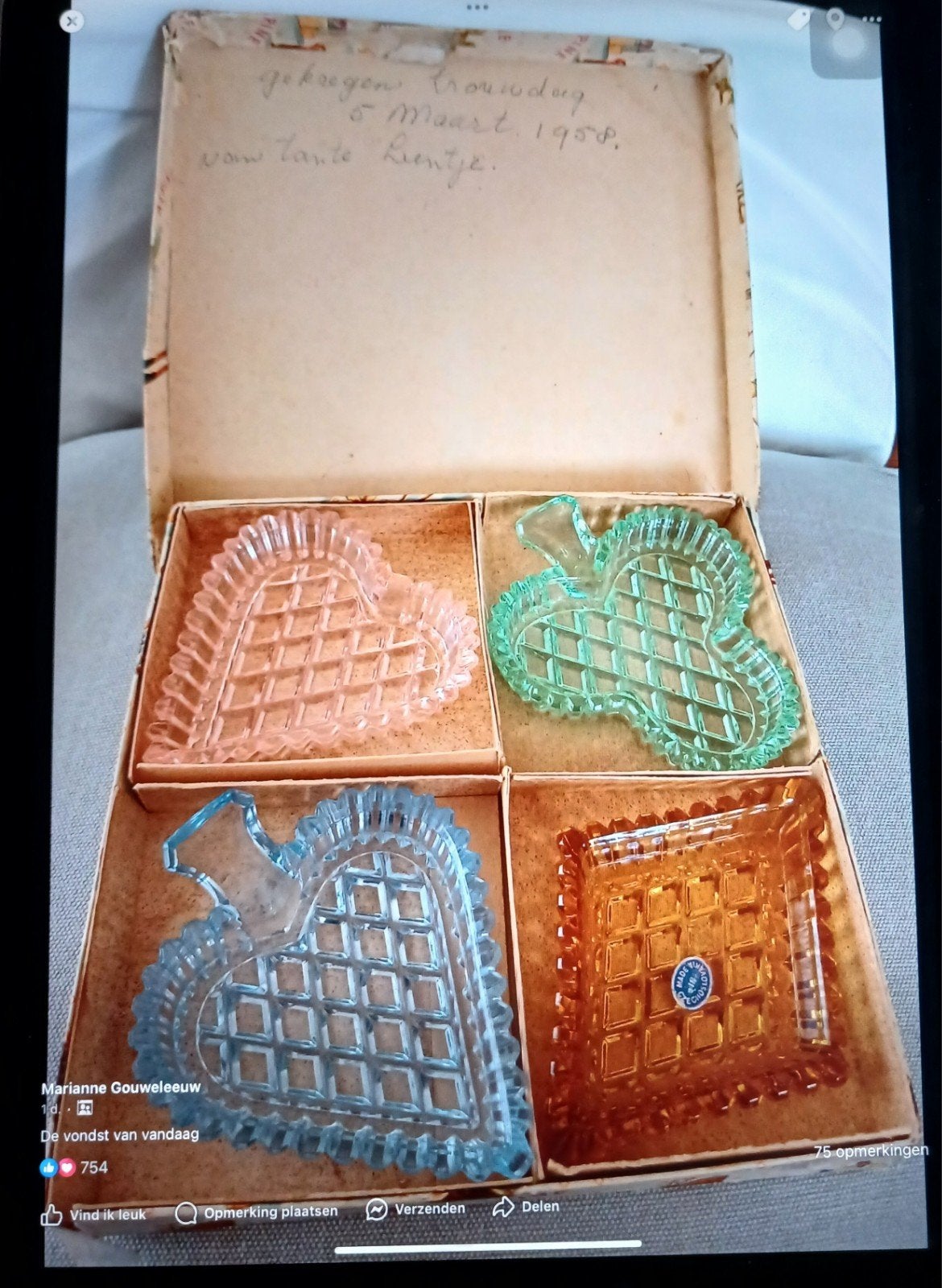 Vintage Glazen Onderzetters, Huis en Inrichting, Ophalen