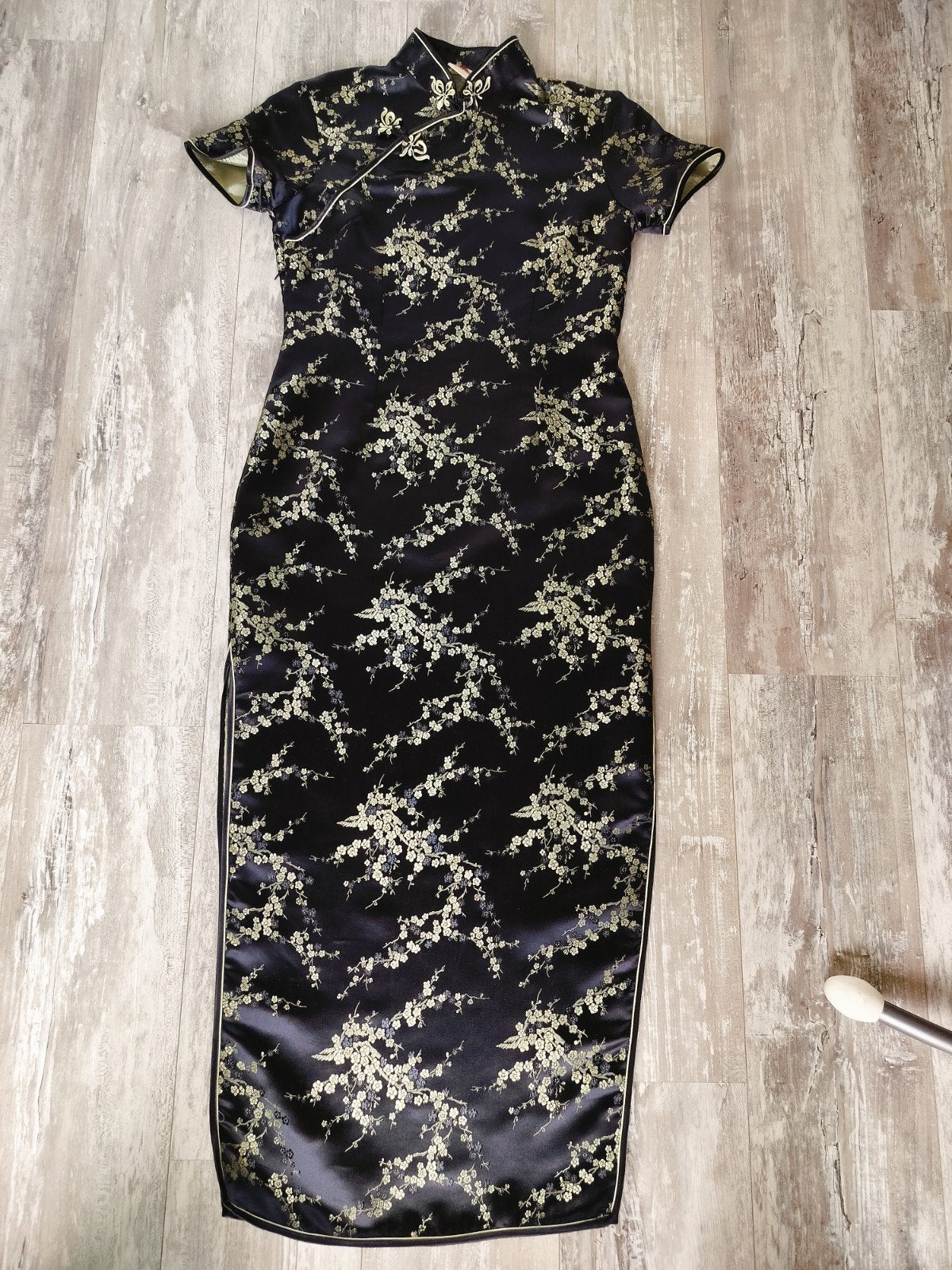 Vintage jurk in Oosterse stijl. Maat 38, Ophalen of Verzenden, Zo goed als nieuw, Zwart